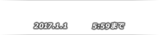 販売期間11月26日(SAT)AM8:00START 2017.1.1(SUN)AM5:59まで