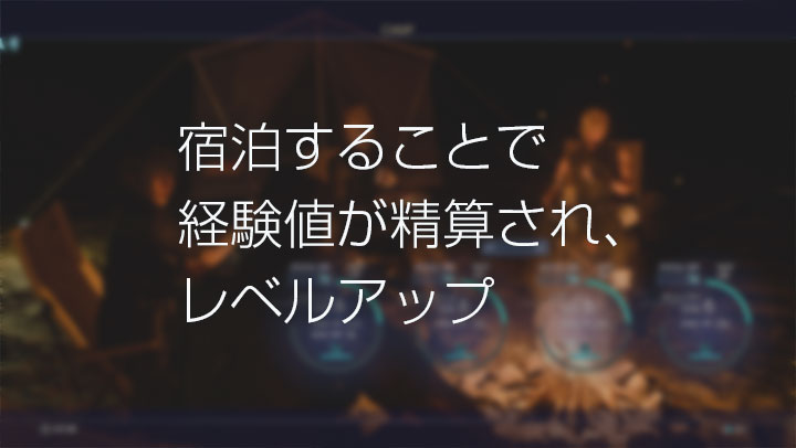 宿泊することで経験値が精算され、レベルアップ