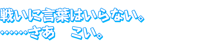 戦いに言葉はいらない。……さあ　こい。