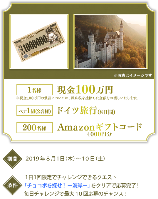 現金100万円 ドイツ旅行ペア Amazonギフトコード