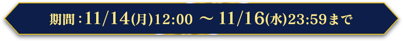 期間：11/14（月）12:00～11/16（水）23:59