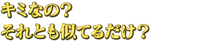 キミなの？それとも似てるだけ？