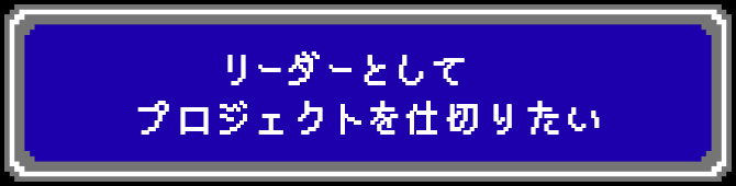 リーダーとしてプロジェクトを仕切りたい