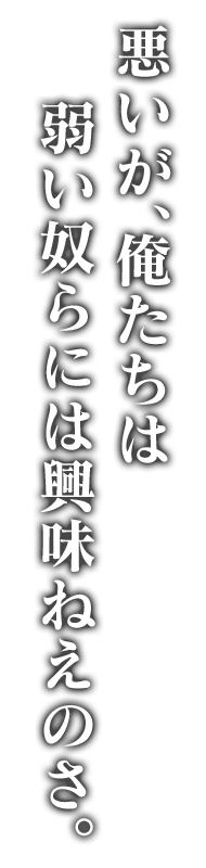 悪いが、俺たちは弱い奴らには興味ねえのさ。