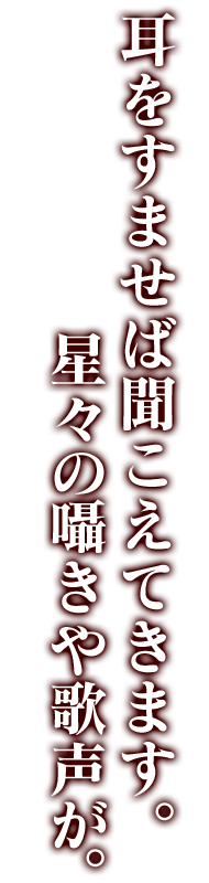 耳をすませば聞こえてきます。星々の囁きや歌声が。