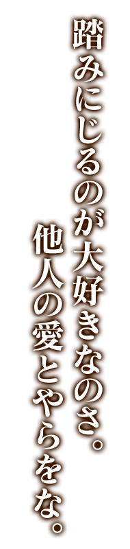 踏みにじるのが大好きなのさ。他人の愛とやらをな。