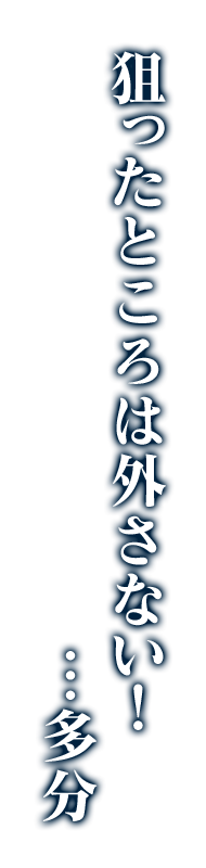 狙ったところは外さない！…多分