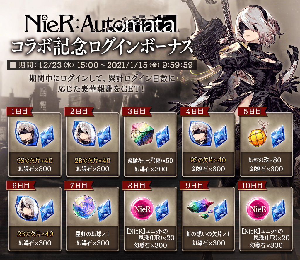 『NieR:Automata』コラボ記念ログインボーナス