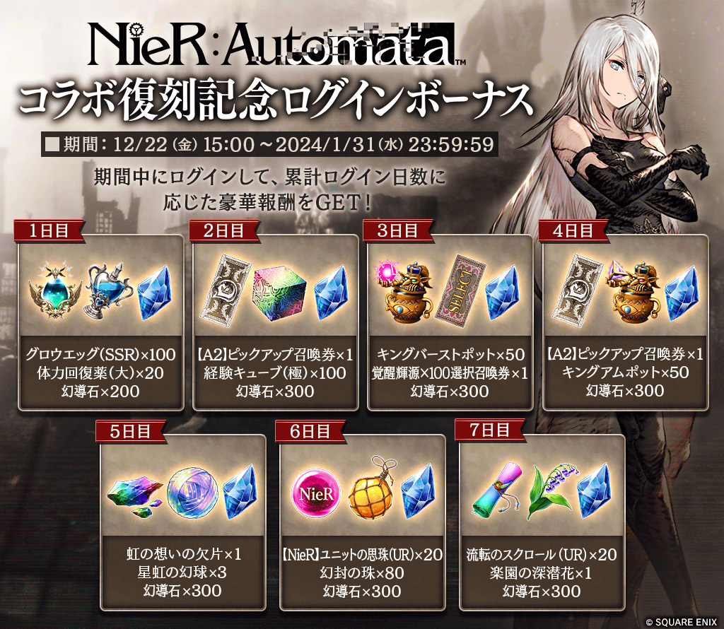 NieR:Automata コラボ復刻記念ログインボーナス