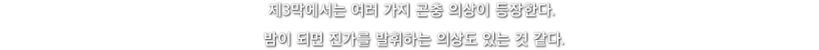 제3막에서는 여러 가지 곤충 의상이 등장한다. 밤이 되면 진가를 발휘하는 의상도 있는 것 같다.