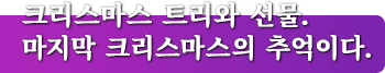 크리스마스 트리와 선물. 마지막 크리스마스의 추억이다.