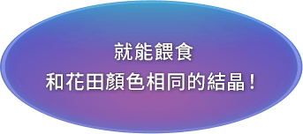 就能餵食和花田顏色相同的結晶！