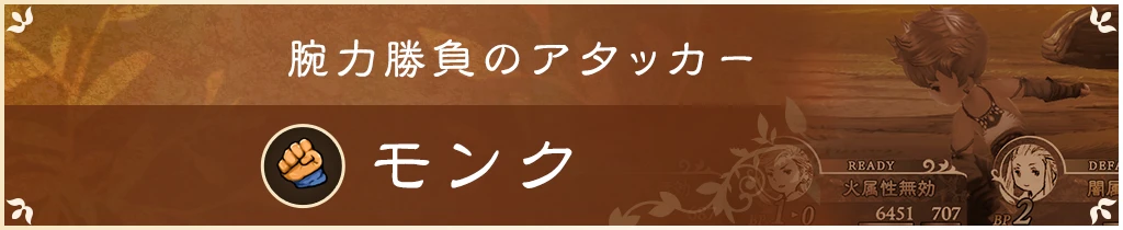徒手空拳のアタッカー モンク