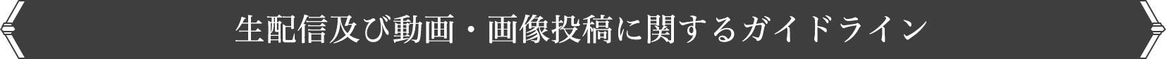 生配信及び動画・画像投稿に関するガイドライン