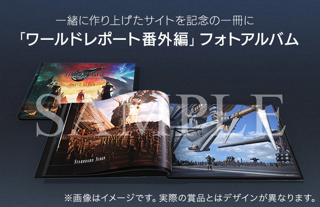 一緒に作り上げたサイトを記念の一冊に 「ワールドレポート番外編」フォトアルバム ※画像はイメージです。実際の賞品とはデザインが異なります。