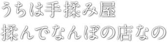 うちは手揉み屋　揉んでなんぼの店なの