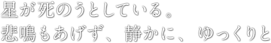 星が死のうとしている。悲鳴もあげず、静かに、ゆっくりと