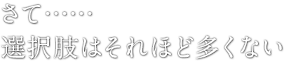 さて……選択肢はそれほど多くない