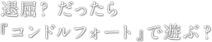 退屈? だったら『コンドルフォート』で遊ぶ?