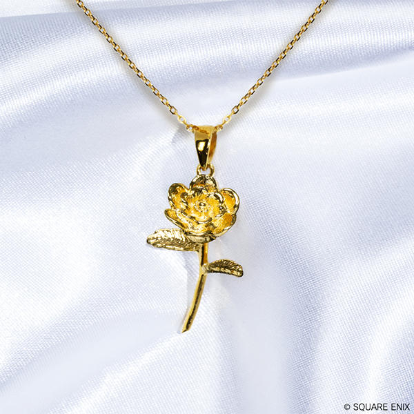 FINAL FANTASY XIV Gold-plated Silver Pendant ＜Elpis Flower 