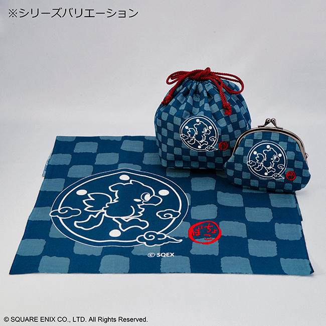 ファイナルファンタジー 和雑貨 がま口 チョコボ 紺青色