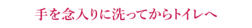 手を念入りに洗ってからトイレへ