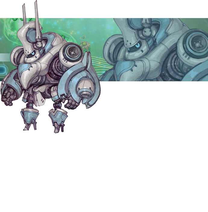 シェラ機　ケラーティ　逢魔の民に伝わる機体であり、歴代の戦巫女に継承されている機装。もともとは接近戦用の機体であったが、代を重ねて魔法戦用の機体となり、パラダイムドライブも魔法の多重起動ができるようになっている。