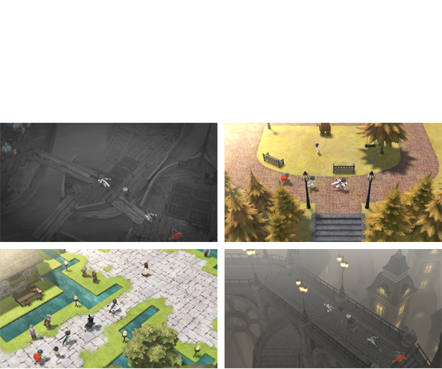 記憶によって創られた本作の世界には、さまざまな文明が入り混じったバラエティに富んだ舞台が多数存在しています。