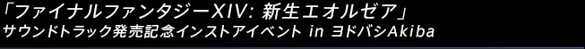 「ファイナルファンタジーXIV: 新生エオルゼア」サウンドトラック発売記念インストアイベント in ヨドバシAkiba