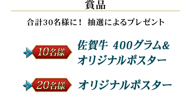 賞品　合計30名様に！ 抽選によるプレゼント