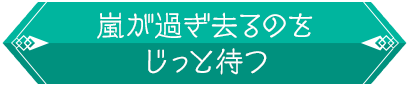 嵐が過ぎ去るのをじっと待つ