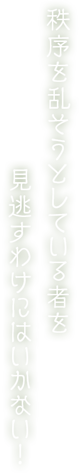 秩序を乱そうとしている者を見逃すわけにはいかない！