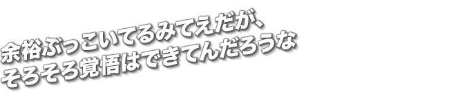 余裕ぶっこいてるみてえだが、そろそろ覚悟はできてんだろうな