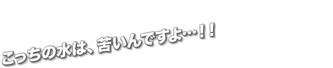 こっちの水は、苦いんですよ…！！