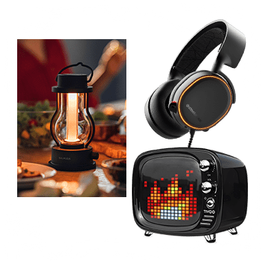 3周年大感謝プレゼント祭 リバイバルセット バルミューダ ザ・ランタン &Divoom Tivoo Black &ゲーミングヘッドセットSteelSeries Arctis 5 Black (2019 Edition)